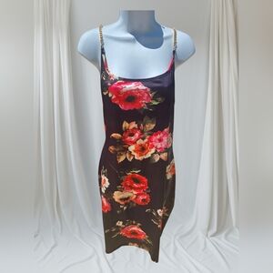 ChicMe Dress - Floral Print Gold Removable Chain Straps Women'sSz XL NWOT
